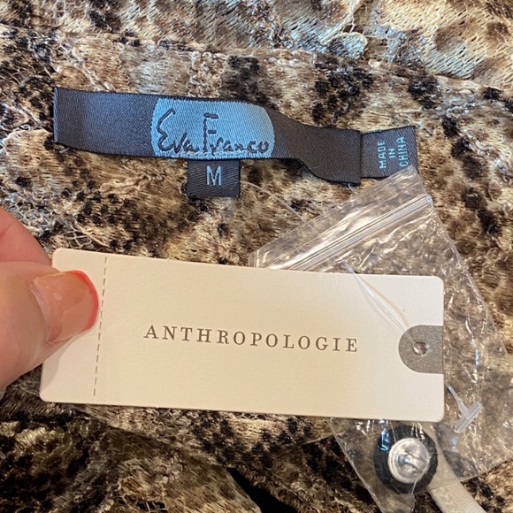 New! Anthropologie Willow Snake-Printed v-neck flutter slv Blouse 33345 - Picture 11 of 15